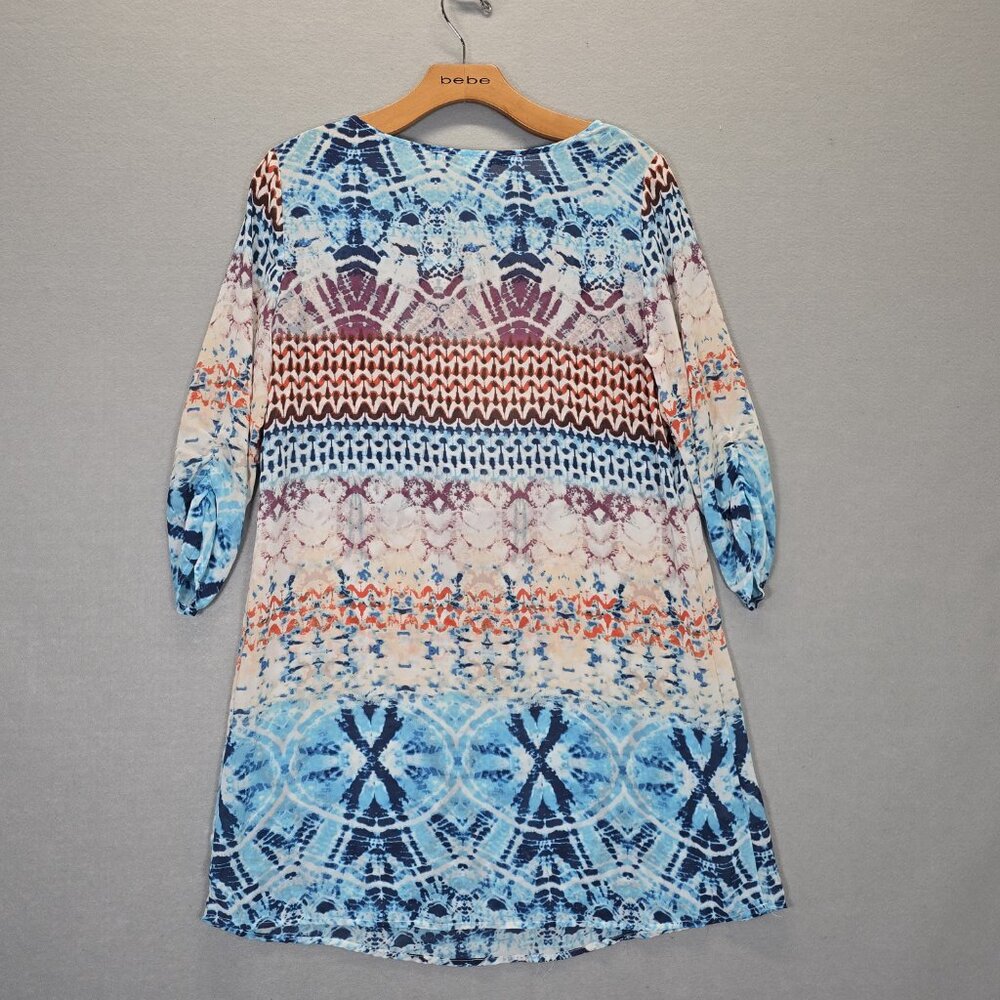 American Rag Swimsuit Cover Up Dress Tunic Patchwork Print Tassels Boho Medium - Picture 2 of 10